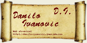 Danilo Ivanović vizit kartica